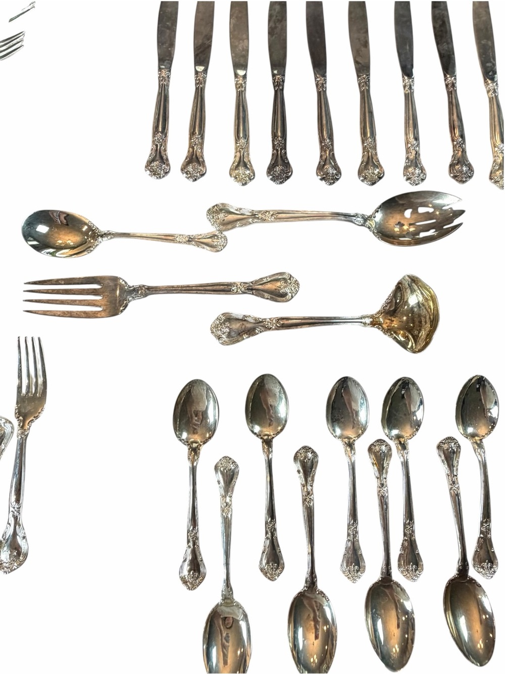 Grandmaster Silverplated Godinger Flatware Floral 68 Piece Set Serving Baroque - Picture 7 of 16